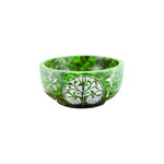 Green Tree of Life Hand Carved Stone Smudge Bowl 4"