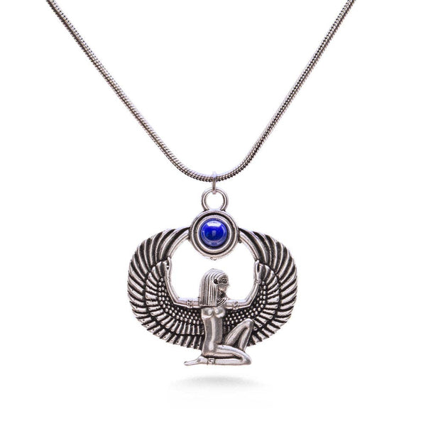 ISIS Pendant w/ Lapis, antiqued silver
