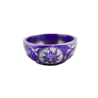 Purple Sun Hand Carved Stone Smudge Bowl 4"
